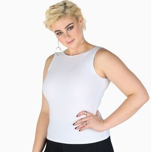 WHITE EXTRA LONG WIFEY TOP